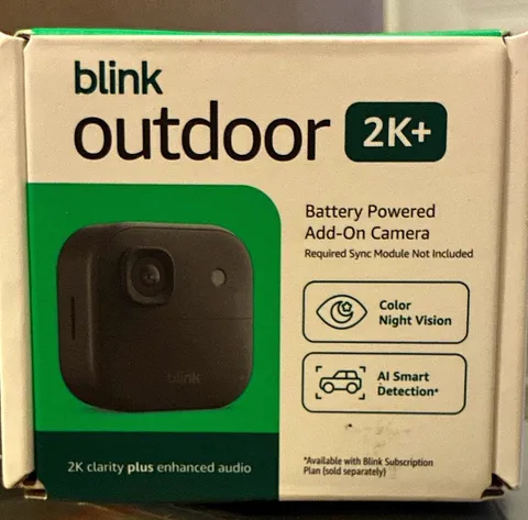 Blink Outdoor 2K+ Add-On Security Camera Black Battery Powered No Sync Module