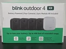 Blink Outdoor 4 XR Four Battery Powered Cameras w/Sync Module XR NEW/SEALED