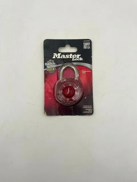 Master Lock 1530DRED Dial Combination Lock Red Non-Resettable Durable Metal Body