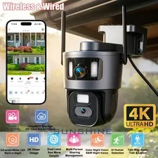 Dual Lens 4K WiFi Security Camera AI Human Detection Home Night Vision CCTV PTZ