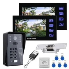 7" Lcd Monitors kit outdoor camera Electric Strike Lock+wireless remote control
