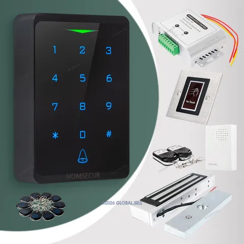 HOMSECUR APP Remote Control Door Access Control System Kit &Touch Keypad Maglock
