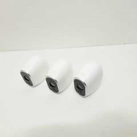 Lot of 3 Netgear Arlo HD Wireless Security Cameras VMC3030 Indoor Outdoor White