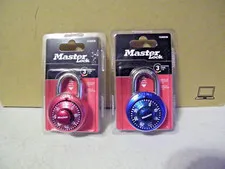 NEW BLUE/RED Master Lock 1530DCM Combination Padlock, Cut Resistance