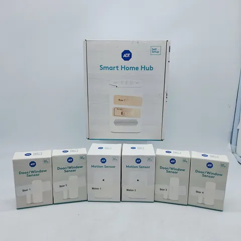 NEW ADT Self Setup Smart Home Hub w/ 2 Motion & 4 Door Window Sensor Alarm