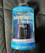 BenjiLock by Hampton Fingerprint & Keyed Padlock, Black/Silver Metal