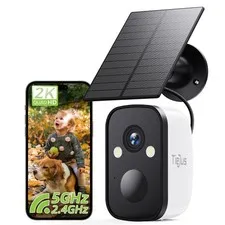 2K Solar Security Cameras Wireless Outdoor, 5G/2.4G Dual WiFi