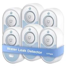 BLIZONTE Water Leak Detector 6 Pack, 5-Year Battery Life, Water Alarm with Lo...
