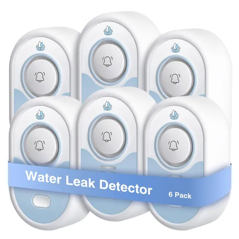 BLIZONTE Water Leak Detector 6 Pack, 5-Year Battery Life, Water Alarm with Lo...