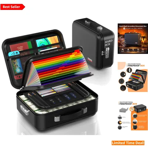 Fireproof Document Box with Combination Lock - Ultimate Protection for Valuables