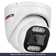 MWRCTV 4MP PoE IP Camera,Turret 2.8mm 110° Wide Angle Lens Camera Outdoor | Full
