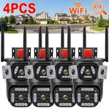 4PCS 9MP HD WiFi Camara De Seguridad Para Exterior Con Vision Nocturna Video US