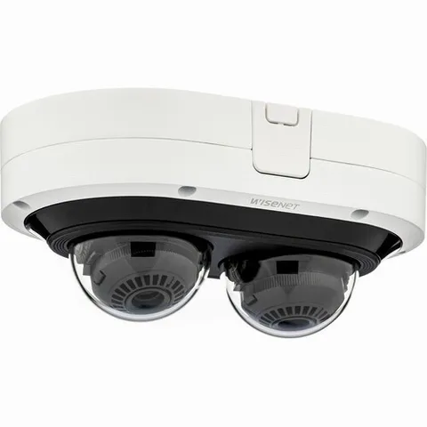 Hanwha PNM-7082RVD 2MP X 2 Sensors IR Outdoor Dome Camera motorized varifocal