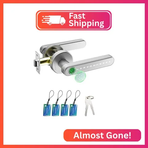 Evanshow Fingerprint Door Lock Biometric Door Knob with Keypad Keyless Entry, Do