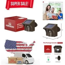 Solar-Powered Driveway Alarm - 1/2 Mile Motion Sensor for Large Properties