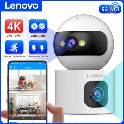 Lenovo 4K IP Camera 5G Wifi Dual Lens Smart Home Auto Tracking CCTV Camera Wirel