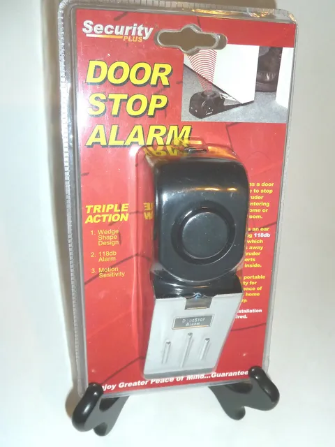 Door Stop Portable Alarm With Motion Detector, 118db 9volt Sensitivity Control! 
