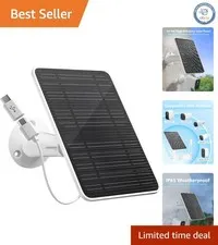 Durable 5W Solar Panel for Eufy Cameras with 360° Mount & Micro USB/USB-C Ports