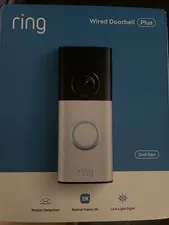 NEWEST MODEL Ring Wired Doorbell Plus 2nd Gen Retinal 2K 3D Motion Detection NEW