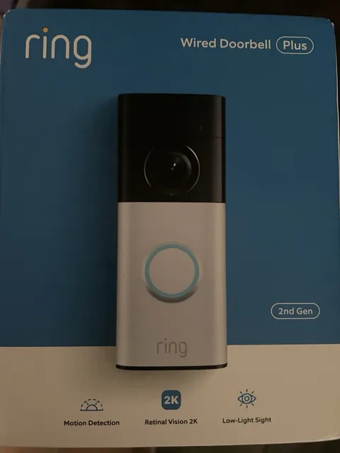 NEWEST MODEL Ring Wired Doorbell Plus 2nd Gen Retinal 2K 3D Motion Detection NEW