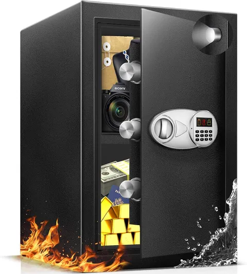 3.5 Cu Ft Large Safe Box for Home Documents with Emergency Battery Box - Steel F
