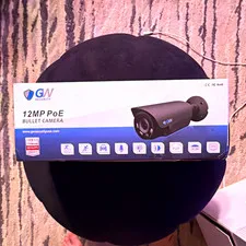 GW Security 12MP PoE Wired Bullet IP Camera Indoor/Outdoor Black GW-1202503M