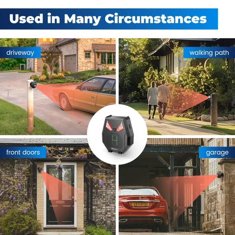 Solar Driveway Alarm Wireless Outside Weatherproof 1/2 Mile Long Range, Outdo...