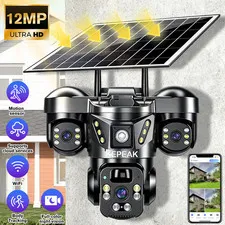 3 Lens Solar Battery Powered Wireless WiFi Outdoor Pan/Tilt Home Security Camera