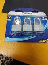 3- BRINKS Brand Padlocks 162-41301 High Security Steel Locking Cut Resistant