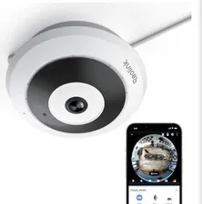WiFi Security Fisheye Camera, 2K+ 6MP 360° Panorama, 2.4/5GHz WiFi Indoor Wirele