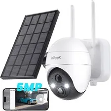 5MP Security Cameras Wireless Solar Camera Outdoor Wireless WiFi 360° PTZ IP65