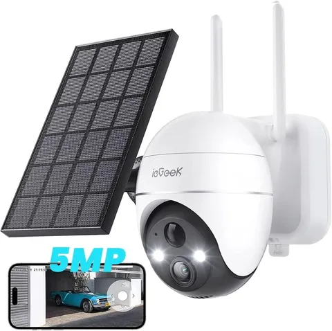 5MP Security Cameras Wireless Solar Camera Outdoor Wireless WiFi 360° PTZ IP65
