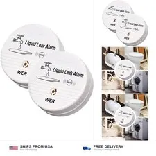 WER Water Leak Alarm Sensor, Battery Operated Leak Alert, 90dB Water Detector...