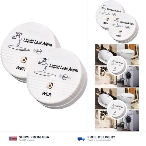 WER Water Leak Alarm Sensor, Battery Operated Leak Alert, 90dB Water Detector...