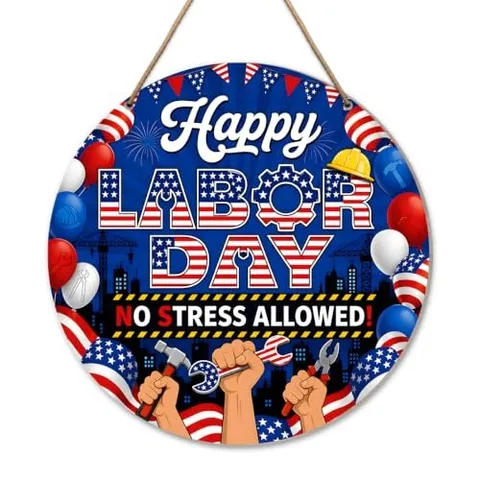 Happy Labor Day Decorations for Front Door Home Outdoor, Patriotic Labor Day