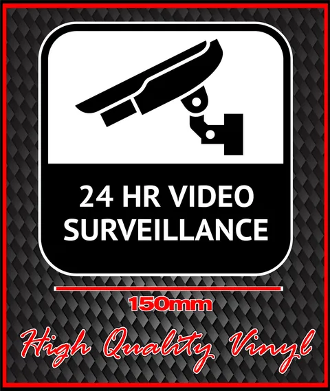 CCTV WARNING SIGN STICKER 24 HOUR VIDEO SURVEILLANCE BRAND NEW STYLE 8