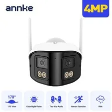 ANNKE 4MP Wireless Dual Lens Security IP Camera WIFI Color Night Two Way Audio