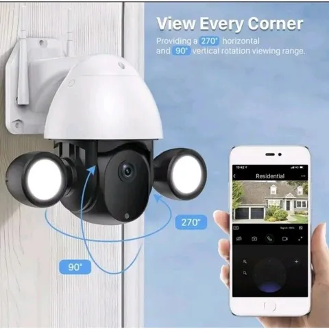 3MP Smart Camera WiFi Floodlight Security Camera Outdoor Video Surveillance