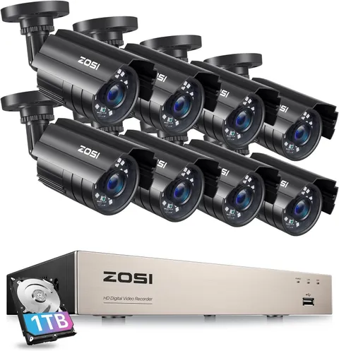 3K Lite 8CH System with AI Human/Vehicle Detection, 8pcs 1920TVL 1080p Night ...