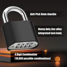 Combination Padlock, 52MM Outdoor Padlock, High Security Weatherproof | Set Y...