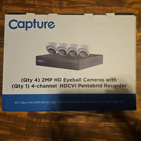 Capture R2-HD4CHKIT 4x 2MP HD Eyeball Cameras & 1x 4 CH HDCVI Pentabrid DVR