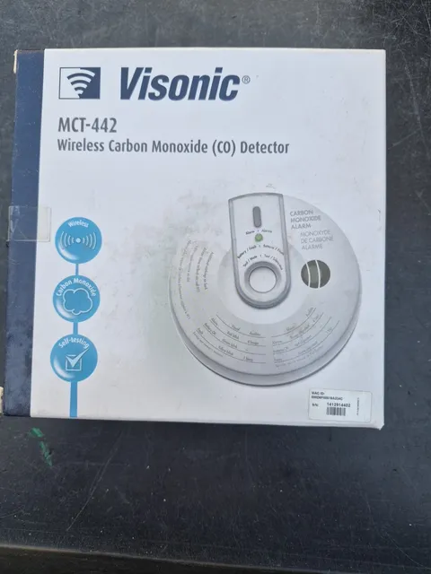 Visonic MCT-442 N SMA (2.4GHz) WH Wireless Carbon Monoxide Detector New
