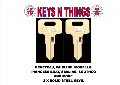 2 x Southco - Mobella - Beneteau Boat Ignition Keys Codes from 802-848 & 902-948