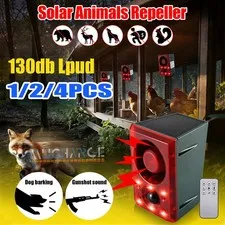 Lot Ultrasonic Solar Alarm Light Barking Security Siren Garden Animal Repellent