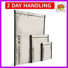3 Pack Mega Kit NX3 Triple-Layer Cyber Fabric Faraday Bags - Fast, Easy Acces...