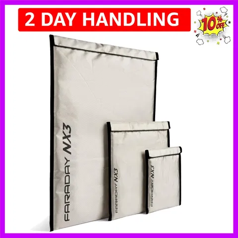3 Pack Mega Kit NX3 Triple-Layer Cyber Fabric Faraday Bags - Fast, Easy Acces...
