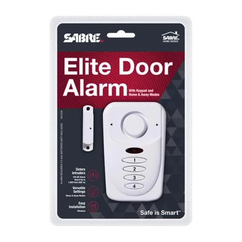 Sabre Elite White Plastic Door Alarm 120dB AAA Smart-Enabled