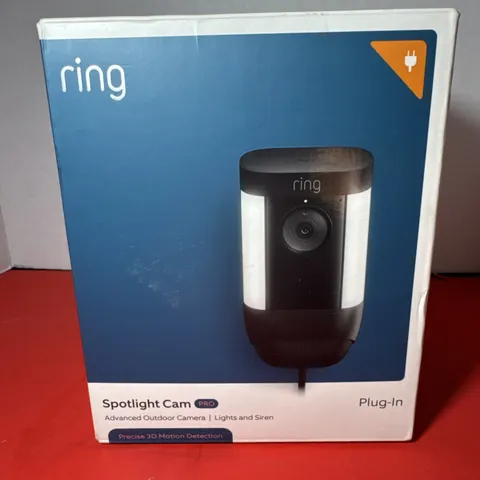 Ring Spotlight Cam Pro, Plug-In with 2K Video and Ring Vision, LED Lights,