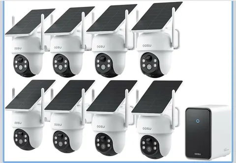 Aosu D1 Classic 8-Cam Wireless Outdoor Security System, Solar Powered, 3K