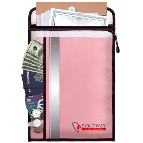 Fireproof Document Bag (15 x 11 inch) with 2 Pockets & Waterproof Zipper, Fir...